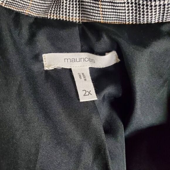 Maurices Women’s Plus 2X Sequin Plaid Open Front Blazer Jacket - Picture 6 of 8